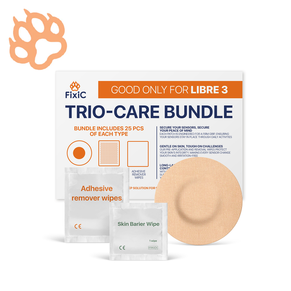 Fixic Trio-Care Bundle (Libre Covers, Barrier Wipes, Adhesive Remover ...