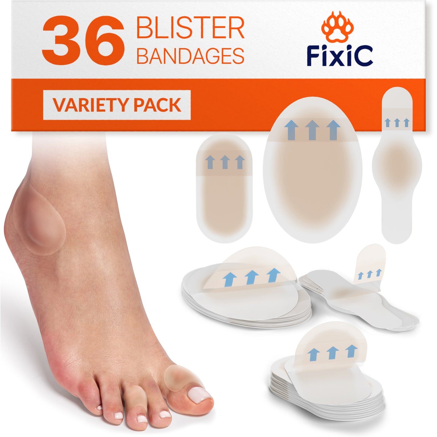 Of Heel Toe Wedges For Blisters Fixic 36 PCS Pack Blister Bandages