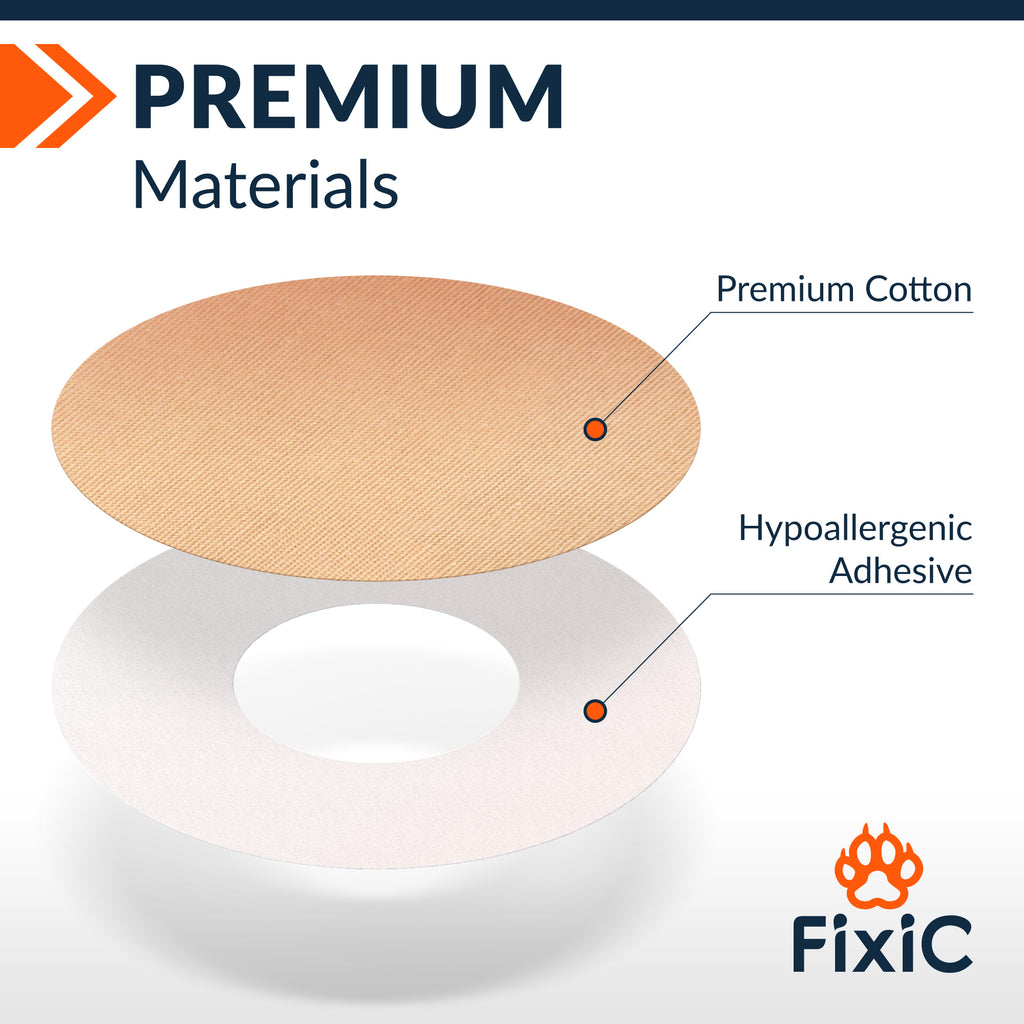 Adhesive Patches for Libre 1, 2, 3 by FixiC - Pack of 25 - No Glue in the Center (Color: Tan)