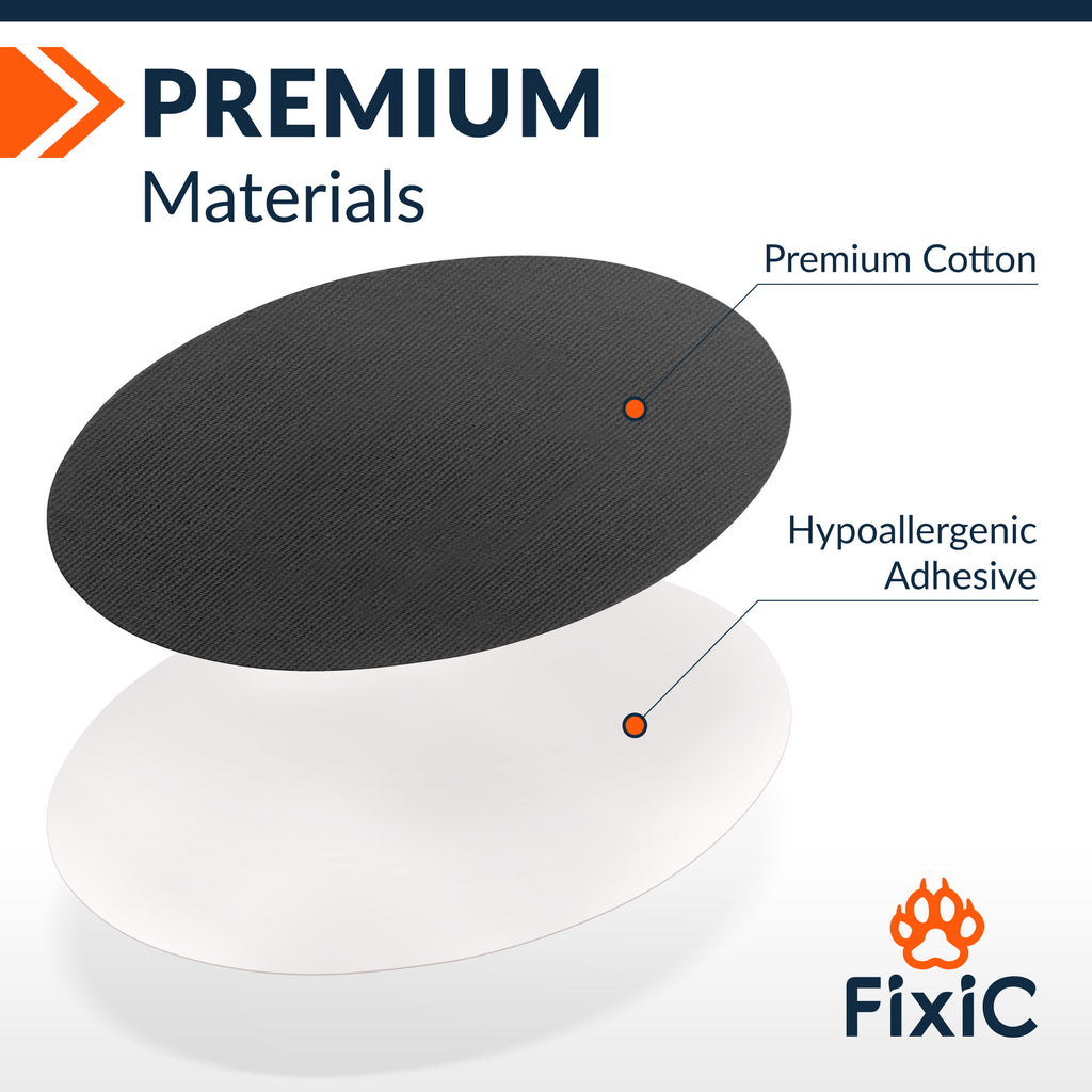 Adhesive Patches by FixiC - Pack of 25 (Medtronic, Libre 1, 2, 3, Dexcom) - Oval (Color: Black)