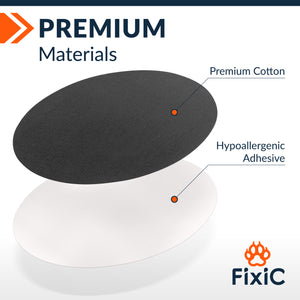 Adhesive Patches by FixiC - Pack of 25 (Medtronic, Libre 1, 2, 3, Dexcom) - Oval (Color: Black)