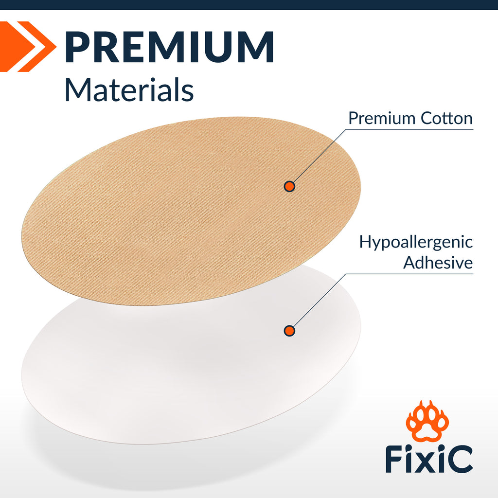 Adhesive Patches by FixiC - Pack of 25 (Medtronic, Libre 1, 2, 3, Dexcom) - Oval (Color: Tan)