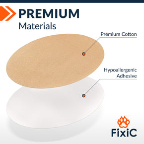 Adhesive Patches by FixiC - Pack of 25 (Medtronic, Libre 1, 2, 3, Dexcom) - Oval (Color: Tan)
