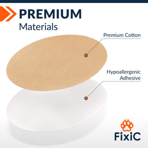Adhesive Patches by FixiC - Pack of 25 (Medtronic, Libre 1, 2, 3, Dexcom) - Oval (Color: Tan)