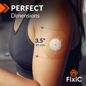Freestyle Adhesive Patches for Libre 1, 2, 3 by FixiC - Pack of 25 (Color: Tansparent)