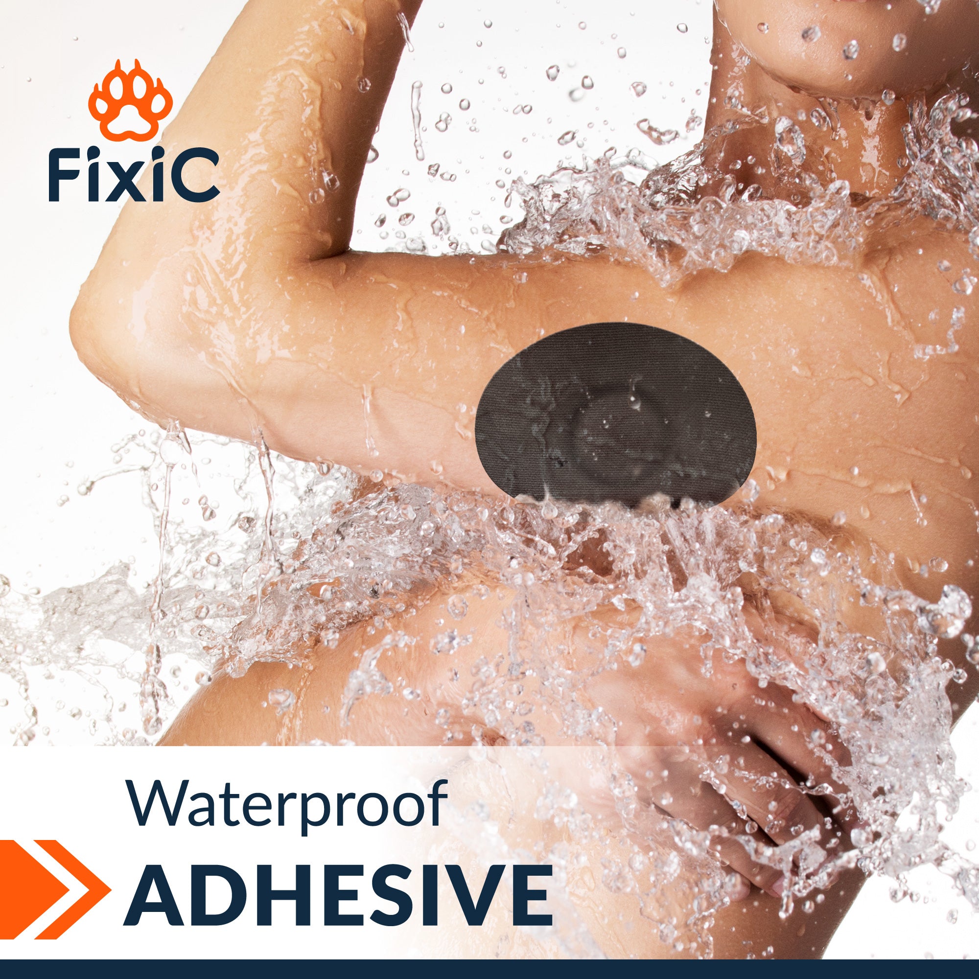 Adhesive Patches by FixiC - Pack of 25 (Medtronic, Libre 1, 2, 3, Dexcom) - Oval (Color: Black)
