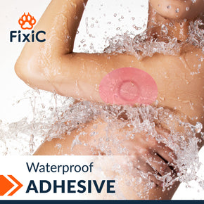 Adhesive Patches by FixiC - Pack of 25 (Medtronic, Libre 1, 2, 3, Dexcom) - Oval (Color: Pink)