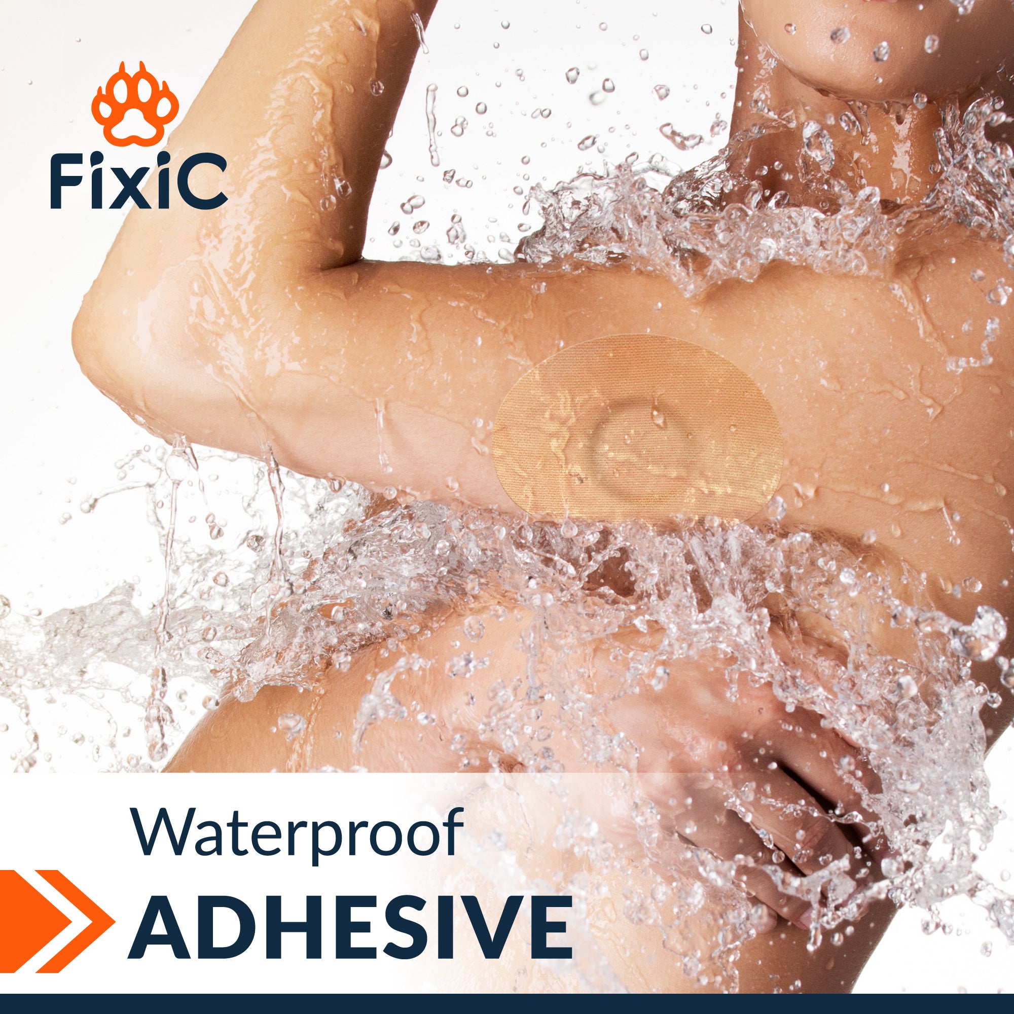 Adhesive Patches by FixiC - Pack of 25 (Medtronic, Libre 1, 2, 3, Dexcom) - Oval (Color: Tan)