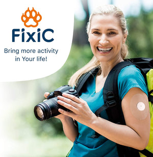 Adhesive Patches by FixiC - Pack of 25 (Medtronic, Libre, Dexcom) - Oval (Color: Clear)